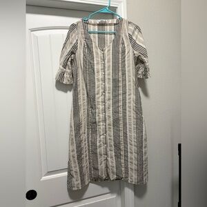 Mango Striped Dress in Black and Cream